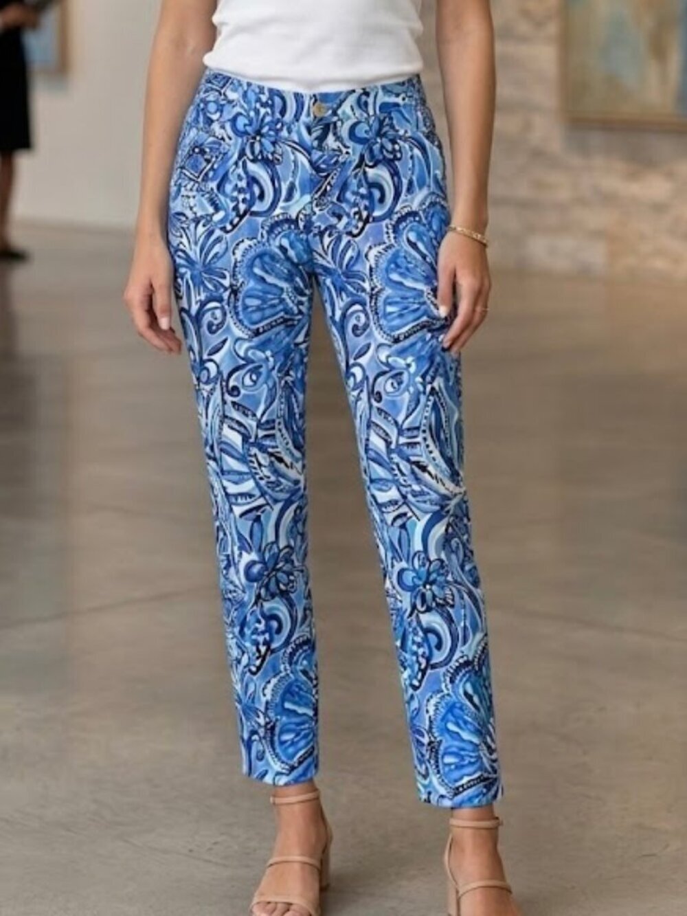 NWOT Lilly Pulitzer Kelly Skinny Ankle Pant in Zanzibar Zoo Floral Size 12